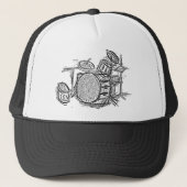 Drum kit rock band grunge trucker pet (Voorkant)