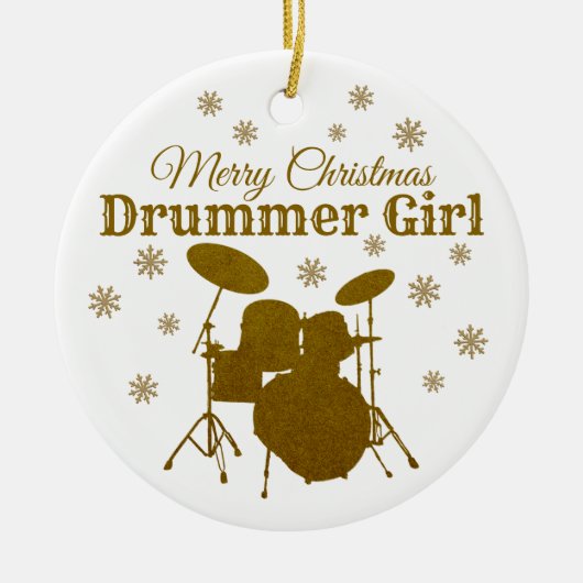 Drum Kit Rock & Roll Music Keramisch Ornament (Voorkant)