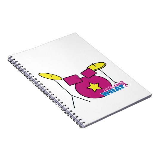 Drum Kit - Roze Notitieboek (Rechterzijde)