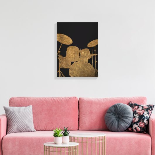 Drum Kit Silhouet Canvas Drummer Muziek Kunst (Insitu (Woonkamer))