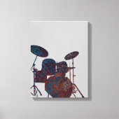 Drum Kit Silhouet Canvas Drummer Muziek Kunst (Voorkant)