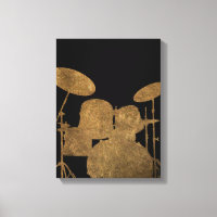 Drum Kit Silhouet Canvas Drummer Muziek Kunst