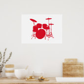 Drum Kit Silhouette Poster (Keuken)