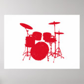 Drum Kit Silhouette Poster (Voorkant)