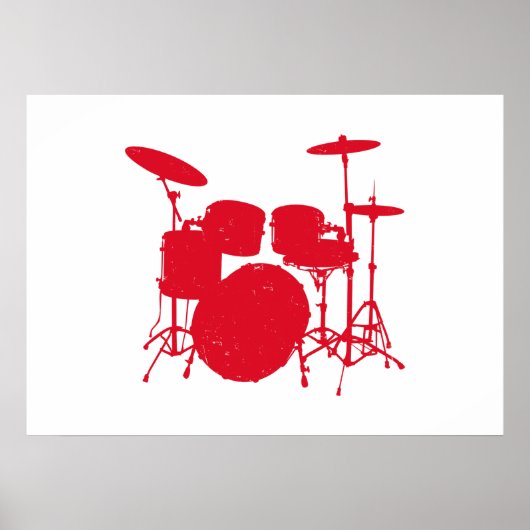 Drum Kit Silhouette Poster (Voorkant)