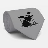 Drum Kit Silhouette Stropdas (Opgerold)