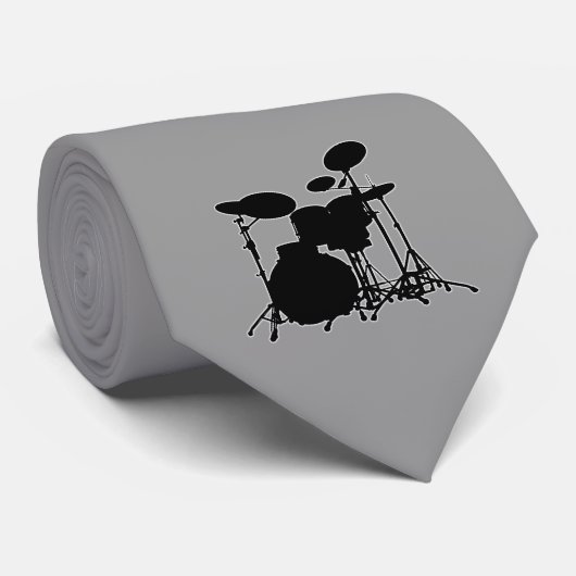 Drum Kit Silhouette Stropdas (Opgerold)