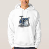 Drum Kit Sketch Music Hoodie (Voorkant)