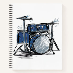 Drum Kit Sketch Music Notitieboek