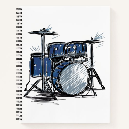 Drum Kit Sketch Music Notitieboek (Voorkant)