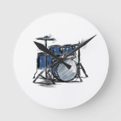 Drum Kit Sketch Music Ronde Klok (Voorkant)