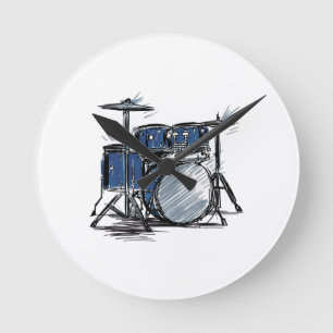 Drum Kit Sketch Music Ronde Klok