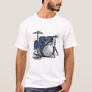 Drum Kit Sketch Music T-shirt