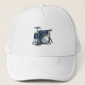 Drum Kit Sketch Music Trucker Pet (Voorkant)