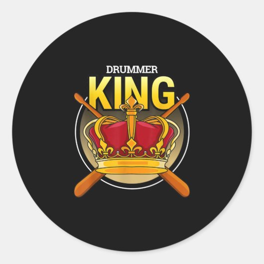 drum kit t a drummer with percussie instruments ronde sticker (Voorkant)