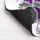 Drum Kit & Tribal Artwork (paars) - Mousepad Muismat (Hoek)