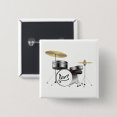 Drum Kit Vierkante Button 5,1 Cm (Voorkant /achterkant)