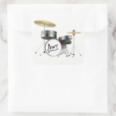 Drum Kit Vierkante Sticker (Tas)