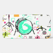 Drum Kit: Waterverf Memphis Retro. Case-Mate iPhone Case (Achterkant (horizontaal))