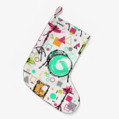 Drum Kit: Waterverf Memphis Retro. Kleine Kerstsok (Voorkant (Hangend))