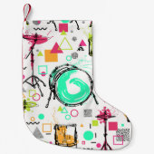 Drum Kit: Waterverf Memphis Retro. Kleine Kerstsok (Voorkant)