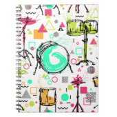Drum Kit: Waterverf Memphis Retro. Notitieboek (Voorkant)