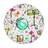 Drum Kit: Waterverf Memphis Retro. Snijplank (Voorkant)