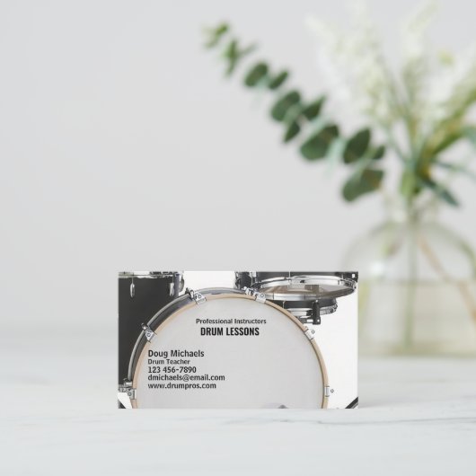 Drum leraar visitekaartje (Staand voorkant)