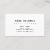 Drum leraar visitekaartje (Achterkant)