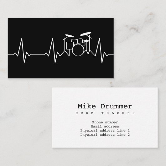 Drum leraar visitekaartje (Voorkant / Achterkant)