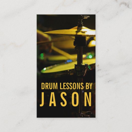 Drum Lessons Instrument Music Instructor Visitekaartje (Voorkant)