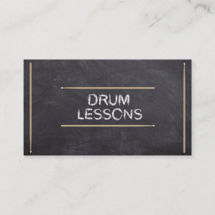 Drum Lessons Music Teacher Instructor Chalk Sticks Visitekaartje