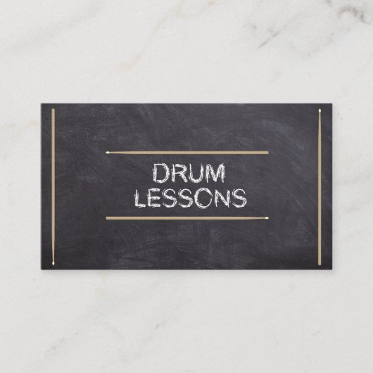 Drum Lessons Music Teacher Instructor Chalk Sticks Visitekaartje (Voorkant)