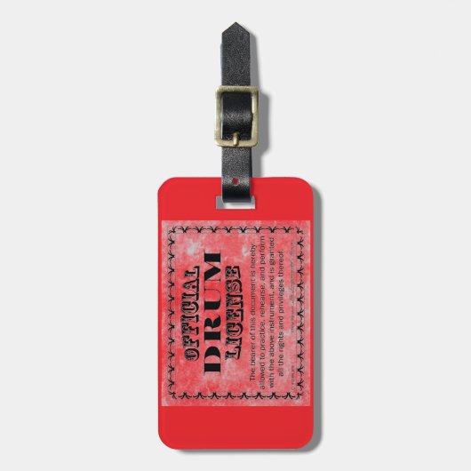 Drum-licentie Bagagelabel (Voorkant verticaal)