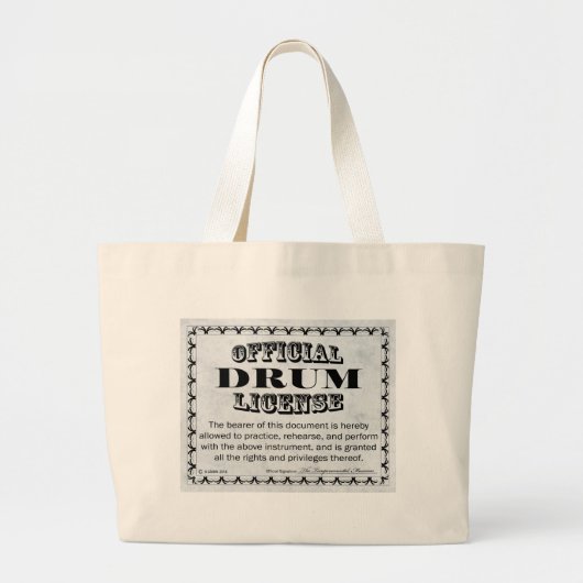 Drum-licentie Grote Tote Bag (Voorkant)