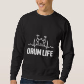 Drum Life Heartbeat Pulse Drumming Musical B Trui (Voorkant)