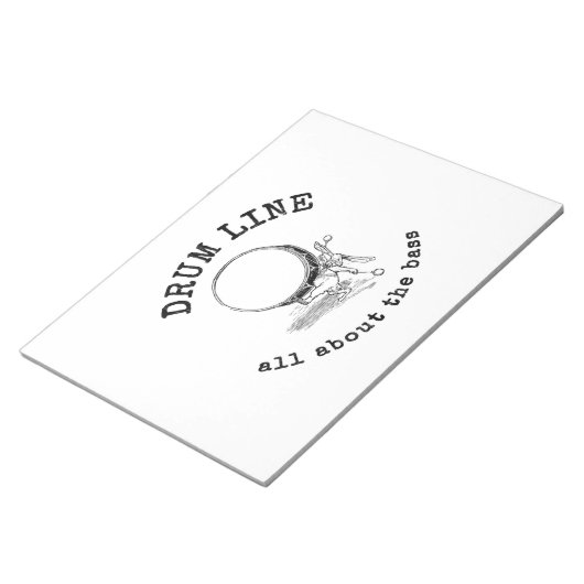 drum line - all about bass marking band notitieblok (Schuin)