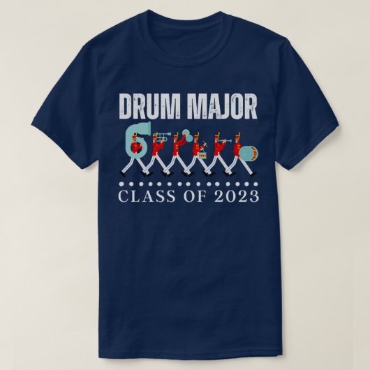 Drum Major Class of 2023 Senior Marching Band T-shirt (Design voorkant)