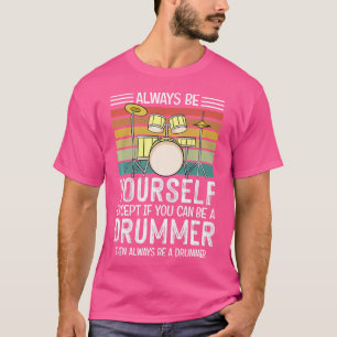 Drum-Major Dad Funny Gezegde Retro-Sunset Drum-Maj T-shirt