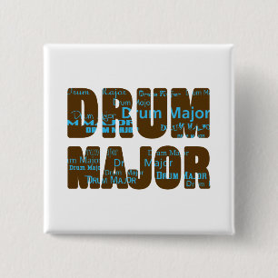 Drum Major Font Vierkante Button 5,1 Cm