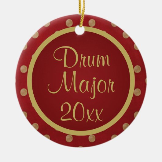 Drum Major Gepersonaliseerd muziekversiecadeau Keramisch Ornament (Voorkant)