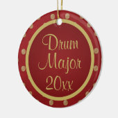 Drum Major Gepersonaliseerd muziekversiecadeau Keramisch Ornament (Links)