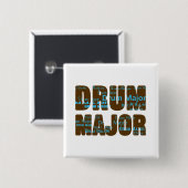 Drum Major-lettertype Vierkante Button 5,1 Cm (Voorkant /achterkant)