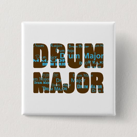 Drum Major-lettertype Vierkante Button 5,1 Cm (Voorkant)