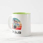 Drum Major Marching Band Gift Tweekleurige Koffiemok (Voorkant links)