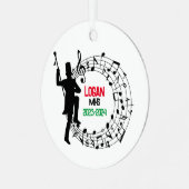 Drum Major Marching Band Kerst Ornament (Voorkant links)