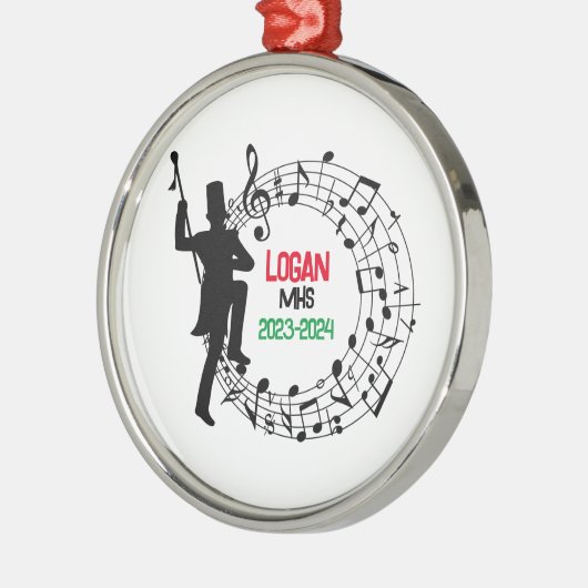 Drum Major Marching Band Kerst Ornament (Links)