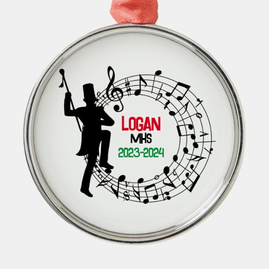 Drum Major Marching Band Kerst Ornament (Voorkant)