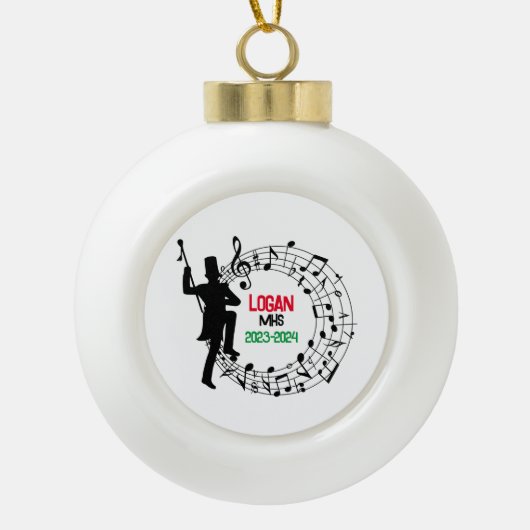 Drum Major Marching Band Kerst Ornament (Voorkant)