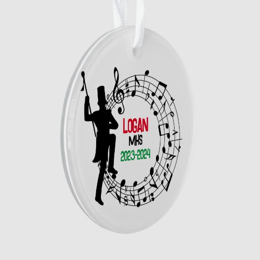 Drum Major Marching Band Kerst Ornament (voorkant)